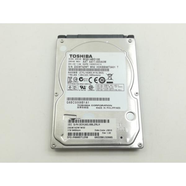 ■分類：2.5インチ 内蔵型SATA HDD■ランク：中古■メーカー：TOSHIBA■製造番号：Z2GWT4ZWTWV2■保証期間：１週間■注意事項：お客様のモニター発色の具合によって、実際の商品と色合いが異なる場合があります。