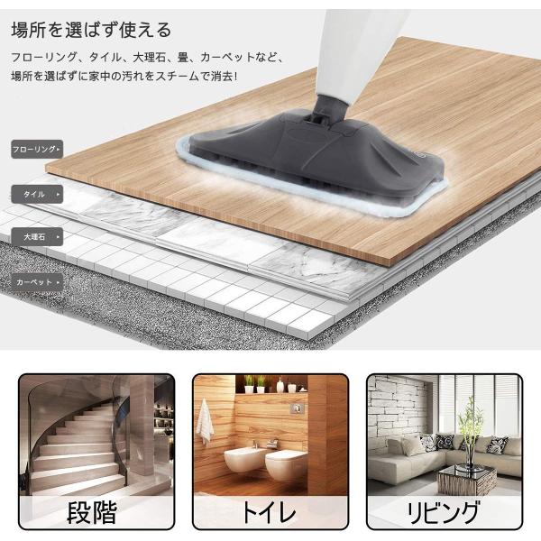 スチームクリーナー 高温 スチーム掃除機 スチームモップ 15秒で