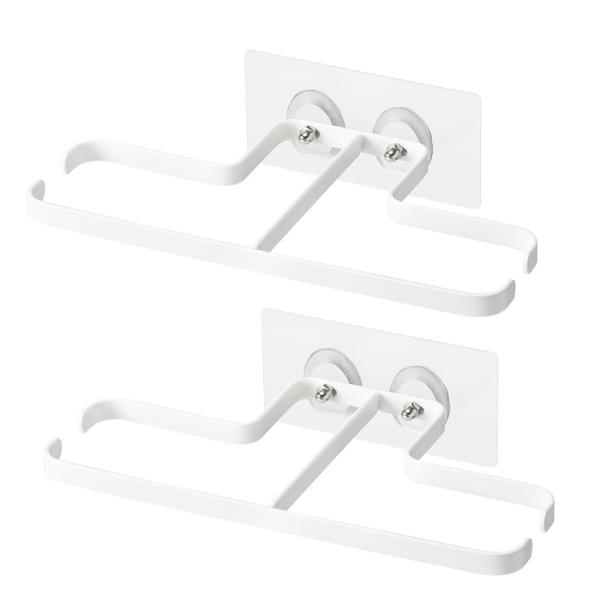 ・素材：PU + PC +ステンレス鋼・サイズ：縦11*横21.5*厚さ1cm・重量：91g/個・カラー：ホワイト・パッケージ内容：壁掛けスリッパラック*2、粘着テープ*2、ねじ*4・高品質の鉄素材で作られた壁掛けスリッパラック。 ・垂直ス...