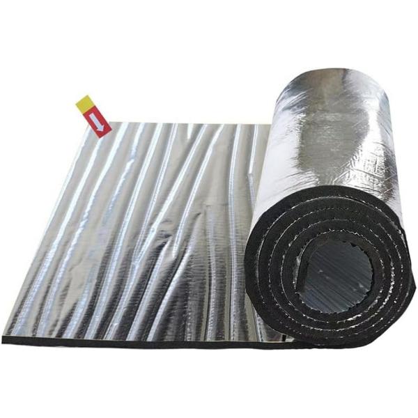 車用断熱マット 遮音防音材料 断熱マット ドア断熱 アルミ箔 フォーム シルバー 熱反射 吸音 エンジン用 遮音材料 断熱 防音材料 長さ5m*幅1m*厚み5mm