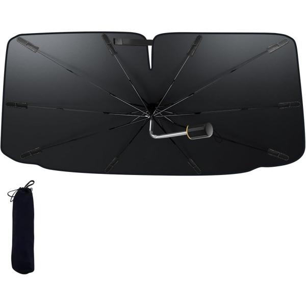車用サンシェード (M約130*75cm) サンシェード 車 フロント 折り畳み傘型 日よけ サンシェード 軽自動車 フロントガラス用 遮光 遮熱 UVカット紫外線遮蔽 チタン