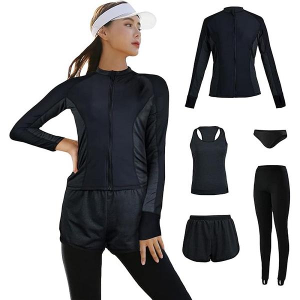 ・素材：ポリエステル86％、エラスタン（ポリウレタン）14％・サイズ：S/M/L/XL・重量：約590g（S）/630g（M）/660g（L）/720g（XL）・デザイン：A・パッケージ内容：ラッシュガード*1、タンクトップ*1、ショートパ...