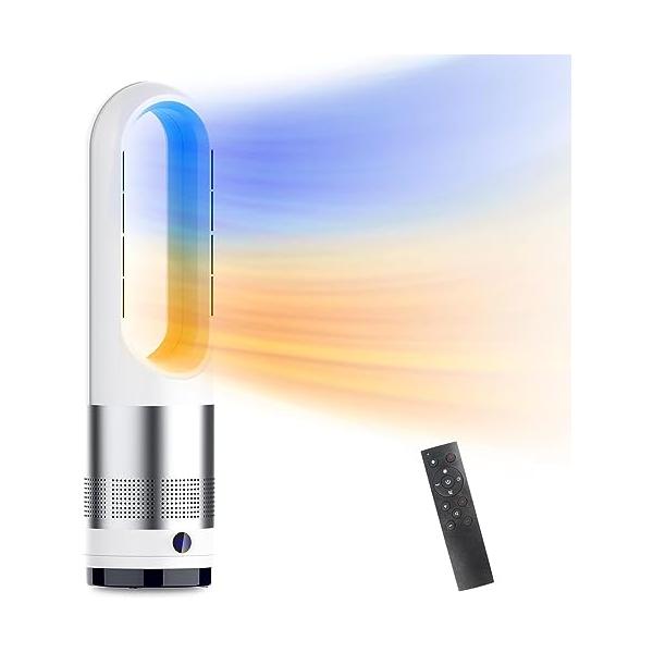 タワーファン 羽なし扇風機 冷暖両用 空気浄化 首振り 8段送風&3段温風 2024冷暖兼用扇風機 羽なし タワーファン 8段階送風＆3段階温風切替