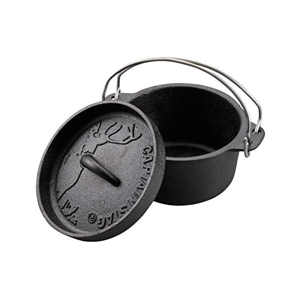 他サイト： キャプテンスタッグCAPTAIN STAG キャンプ バーベキュー ダッチオーブン 鉄鋳物 14cm シーズニング不要 UG-3060の商品画像