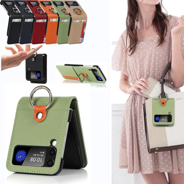 �I�ׂ�5�F Galaxy Z Flip3 �X�}�z�P�[�X �����O �X�^���h�@�\ �J�[�h���[ �M�����N�V�[ Z �t���b�v 3 �P�[�X �蒠�^ �ϏՌ� samsung galaxy zflip 3 5g �J�o�[