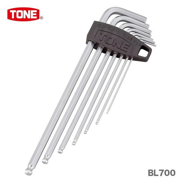 〈トネ〉レンチセット　AL700（ロングボールポイントL 形レンチ7点＋ホルダー） JAN：4953488018530 【在庫限り！アウトレット品】