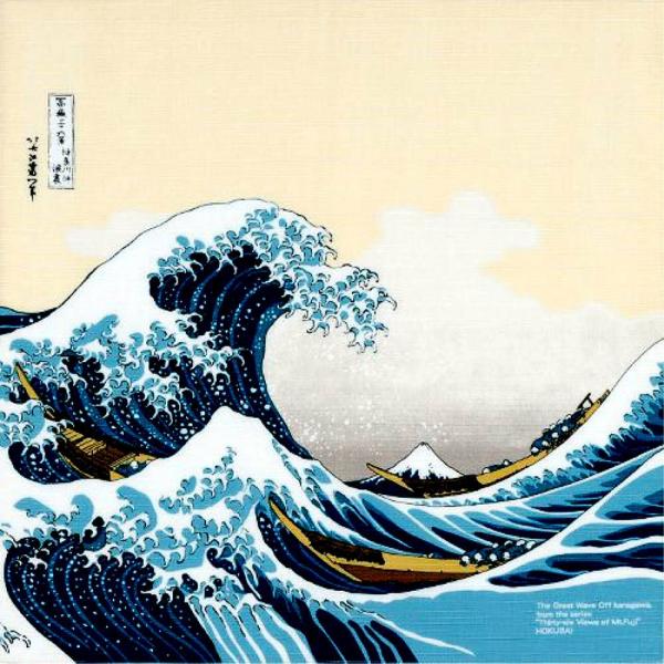 浮世絵 風呂敷 葛飾北斎 波裏 タペストリー 70cm x 70cm 北斎 版画 冨嶽三十六景 壁掛け 弁当包み 日本のお土産 ホームステイのお土産 日本製  送料無料