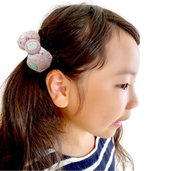 【T-470】ベアグミヘアリボン　くまヘアリボン　キッズヘアリボン　ハンドメイド T-470】ベアグミヘアリボン くまヘアリボン キッズヘアリボン