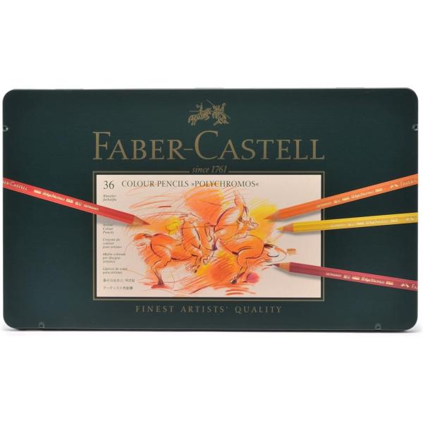 FABER-CASTELL】ポリクロモス色鉛筆36色 (缶入り) : 日本の文具 業務用