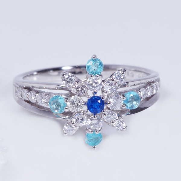 純プラチナリング アウイナイト・パライバトルマリン パライバトルマリン/アウイナイト プラチナリング(鑑別書付