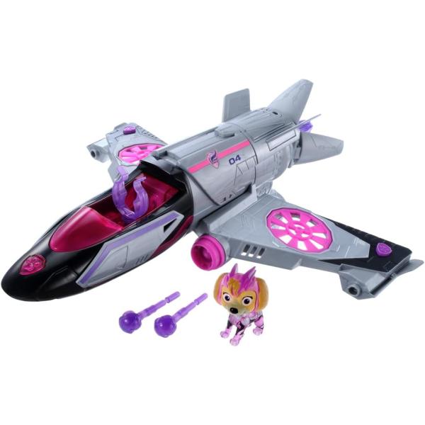 どんなトラブルもパウっと解決!パウ・パトロール、出動!12月15日公開予定の映画「パウ・パトロール ザ・マイティ・ムービー」で活躍するスカイのデラックスなマイティジェットが登場!(1)全長約30cmのビッグサイズ!(2)トリガーを引くと、ウ...