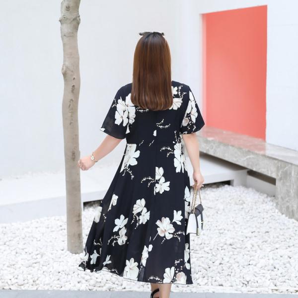 ワンピース オシャレ花柄 Ｖネック ふわふわ リゾート ロング rm5600198_10.jpg