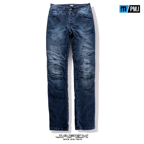美品 プロテクター付 ✨ ピーエムジェイ PMJ　バイク用 ライディング デニム PMJ 【正規総代理店】PMJ チタニウム ミッドブルー / ピーエム
