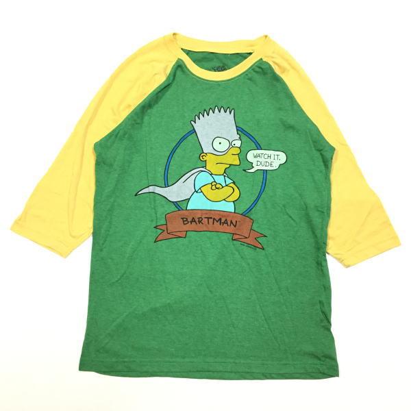 インポート正規品 THE SIMPSONS ザ・シンプソンズ ベースボール Ｔシャツ バートマン BARTMAN キャラクター Tシャツ ユニセックス アメコミ