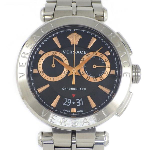 ヴェルサーチェ VERSACE 腕時計 アイオン VE1D01019 デイト クロノグラフ スモールセコンド ブラック文字盤 SS クオーツアナログ 【中古】 ヴェルサーチェ VERSACE 腕時計 アイオン VE1D01019 デイト クロノ