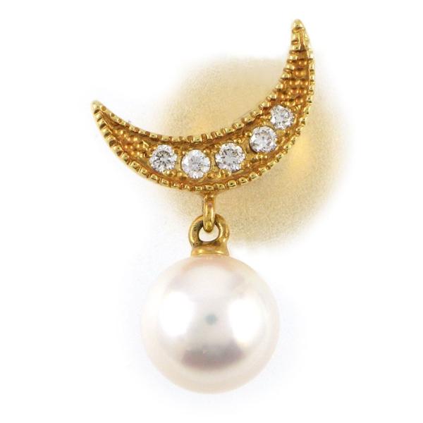 専用　MIKIMOTO 月モチーフ パール ブローチ MIKIMOTO（ミキモト） ピンブローチ ムーン 月モチーフ パール 6.9mm珠