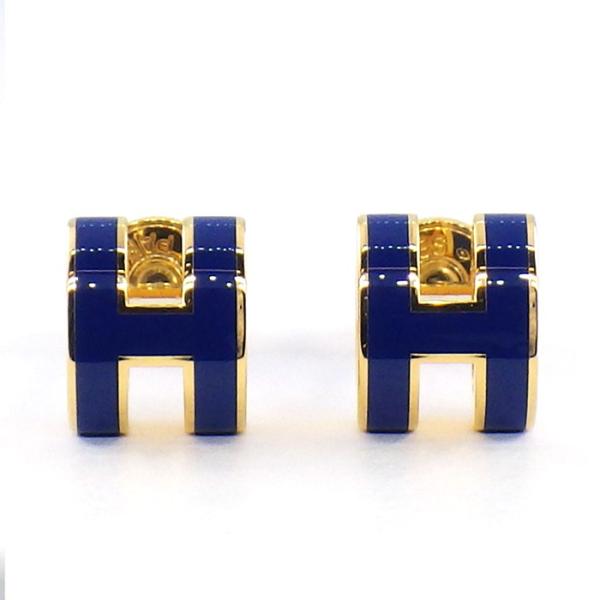 【良品】HERME'S エルメス ポップアッシュ　ポップH 片耳ピアス ❤︎ HERMES（エルメス） ピアス ポップH ポップアッシュ ミニ ブルー