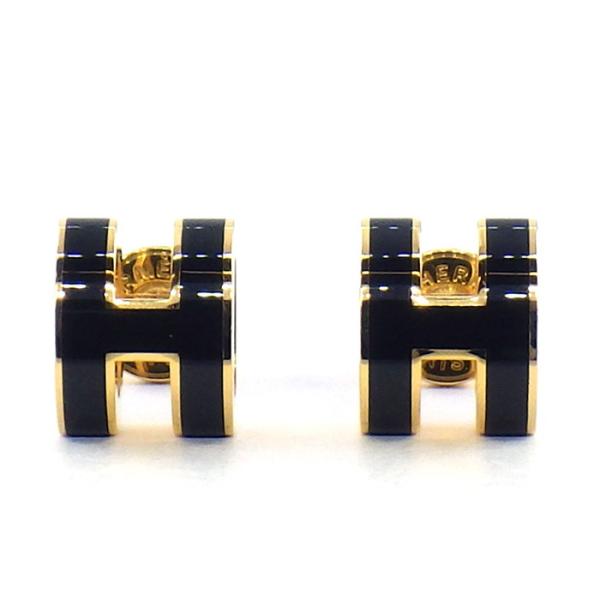 HERMES（エルメス） ピアス ポップH ポップアッシュ ミニ ノワール