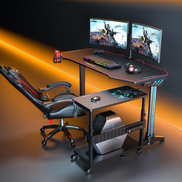 ゲーミングデスクJC-2＆PCワゴンX-1プロゲーマーや人気ゲーム配信者愛用セット