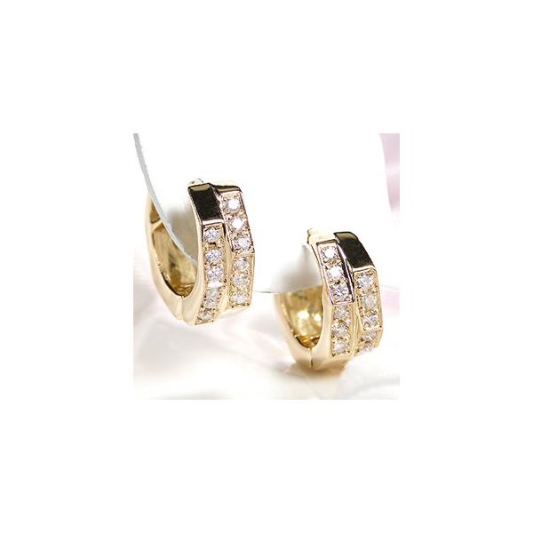 k18YG/PT900 0.2ct ダイヤモンド 2WAY ピアス リバーシブル 18金