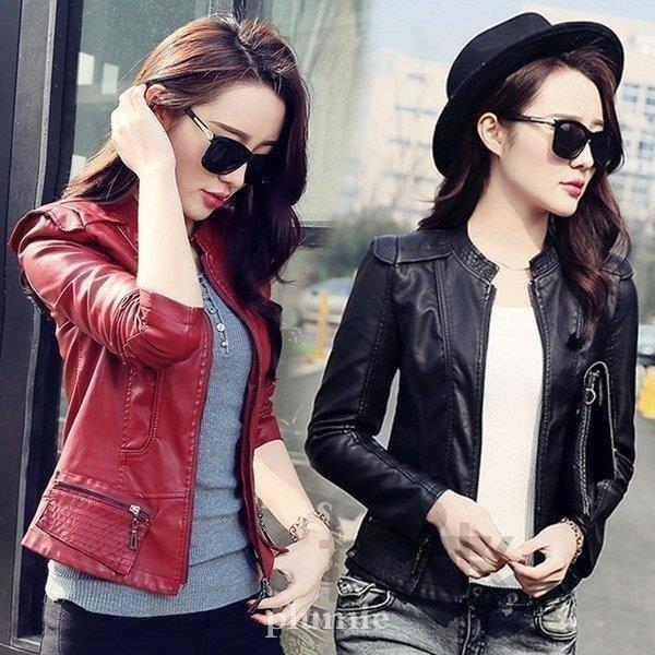 レディースファッション 取扱店舗限定アイテム レザージャケットレディースライダースジャケットフェイクレザージャケットブルゾンアウターコート革ジャン秋新作 5fakxileho Www Tritop Com Br