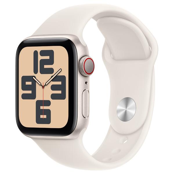 ★新品未開封 Apple Watch SE GPS + Cellularモデル 40mm スターライトアルミニウムケース スターライトスポーツバンド - S／M  MXGJ3J/A 本体