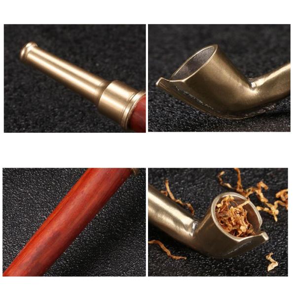 パイブ　キセル　銅製　全長やく48センチ キセル ショート タイプ 喫煙具 煙管 えんかん タバコ管 天然木 銅