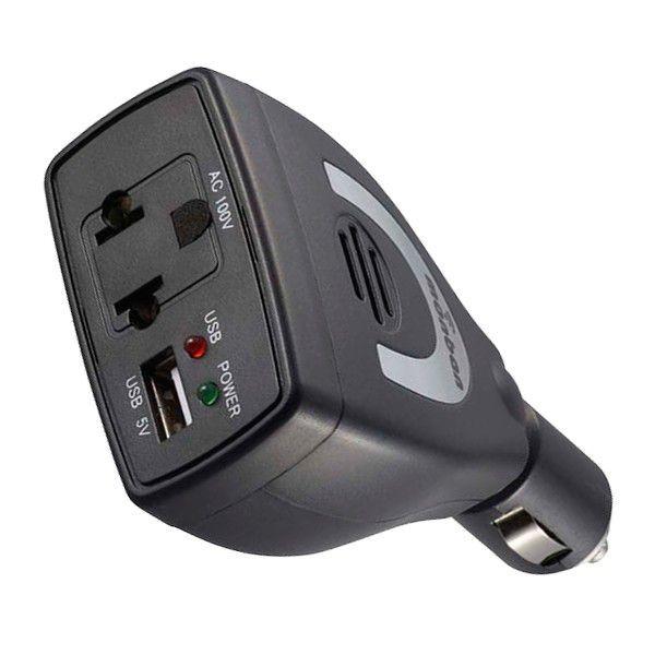 カーインバーター 12v車専用 車載充電器 60w 人気商品 Usbポート付き Acコンセント シガーソケット 車載用acインバーター