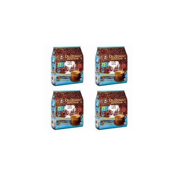 オールドタウン OLDTOWN Less Sugar 15 x 25g ホワイトコーヒー レスシュガー 3in1｜マレーシアコーヒー 4袋セット