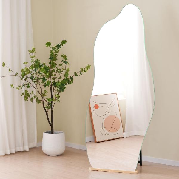 全身鏡 姿見鏡 スタンドミラー ノンフレーム イレギュラミラー