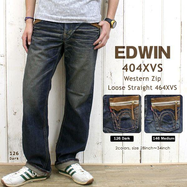 EDWIN 32インチ464XVS EDWIN - EDWIN エドウィン 【464XVS】 USED加工 ルーズ ストレート
