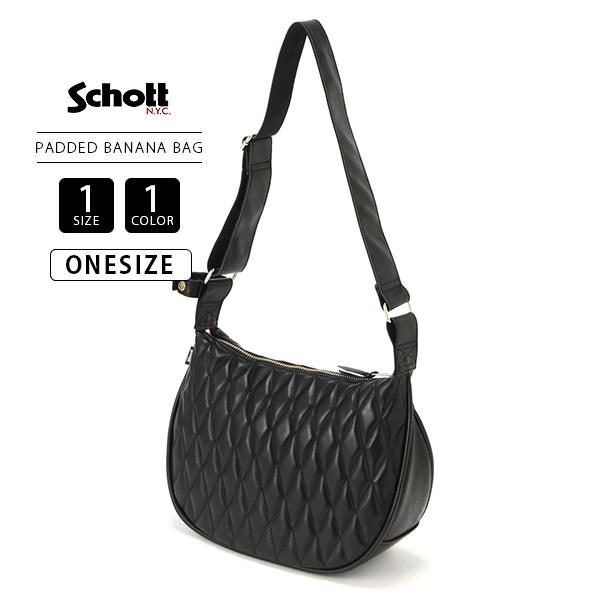 t*e様 SCHOTT PADDED BANANA BAG キルティング バッグ Schott N.Y.C（ショット） Schott グッズ バッグ バナナバッグ PADDED