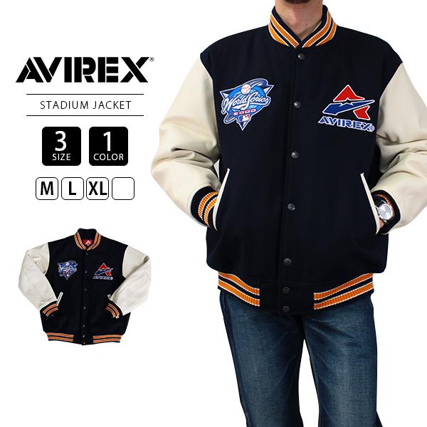 AVIREX スタジャン stadium jacket AVIREX スウェットスタジャン アヴィレックス AVIREX×MLB
