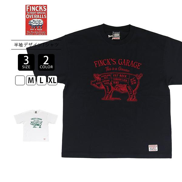 FINCK'S フィンクス メンズトップス 半袖 Tシャツ 綿100％ 刺しゅう