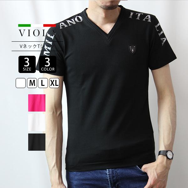 Viola Rumore Tシャツ ヴィオラルモア Tシャツ メタリックプリント Vネック 半袖 Tシャツ 451 ジーンズショップヤマト 通販 Yahoo ショッピング