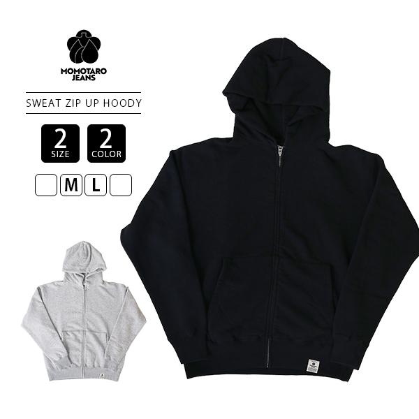 MOMOTARO JEANS グレー フード付きパーカー M 桃太郎ジーンズ（MOMOTARO JEANS） メンズ ジップパーカー フード