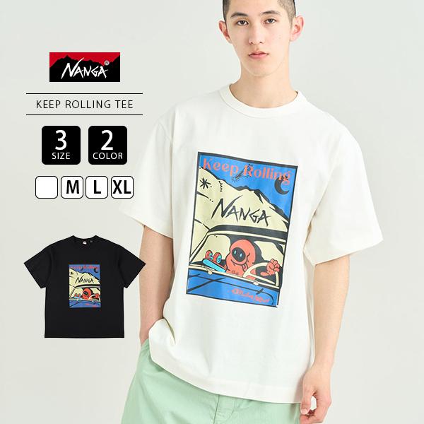 NANGA ナンガ Tシャツ 半袖 プリントTシャツ ECO HYBRID KEEP ROLLING TEE エコハイブリッド キープローリング イラスト グラフィックTシャツ N2610-1M037Z