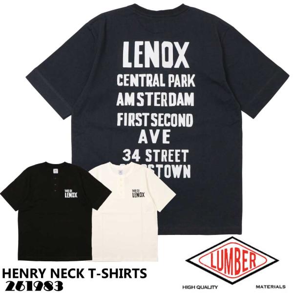 LUMBER ランバー 半袖 Tシャツ HENRY NECK T-SHIRTS ヘンリーネック