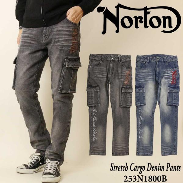 未使用　Norton ノートン　デニム　刺繍　グレー　サイズM　バイカー ノートン（NORTON） 送料無料 メンズ 服 ダックワークジャケット