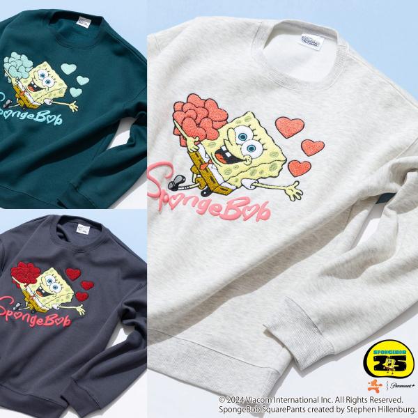 SPONGEBOB スポンジ・ボブ オリジナルデザイン 裏起毛クルーネック
