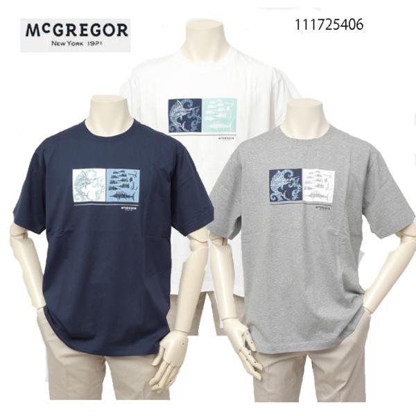 20%OFF SALE McGREGOR マクレガー 111725406 Tシャツ カジキプリント ロゴワンポイント メンズTシャツ 半袖Tシャツ