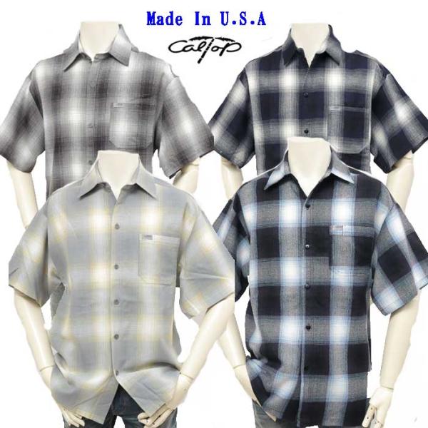 CALTOP キャルトップ 半袖シャツ OMBRE CHECK SHIRTS 半袖 オンブレチェック シャツ メンズ トップス made in USA 米国製