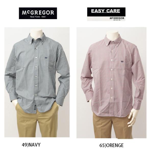 30％OFF＝McGREGOR マクレガー EASY CARE　ボタンダウンチェックシャツ 111173101