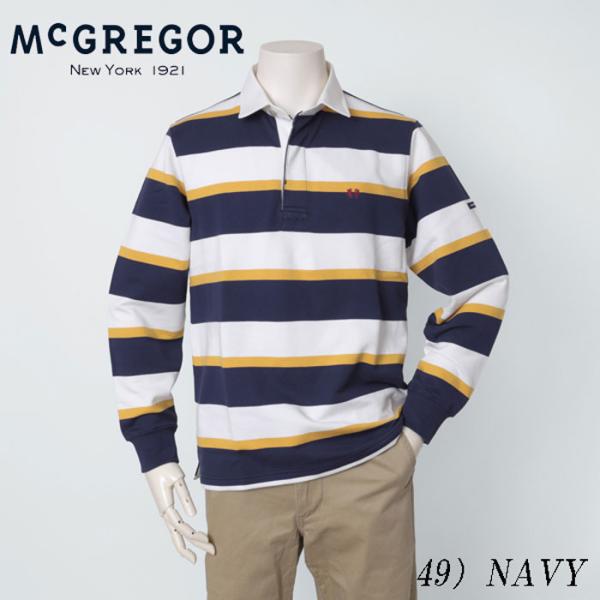 20%OFF SALE McGREGOR マクレガー 111616101 ポロトレーナー ラガーシャツ メンズ トップス パイル ボーダー