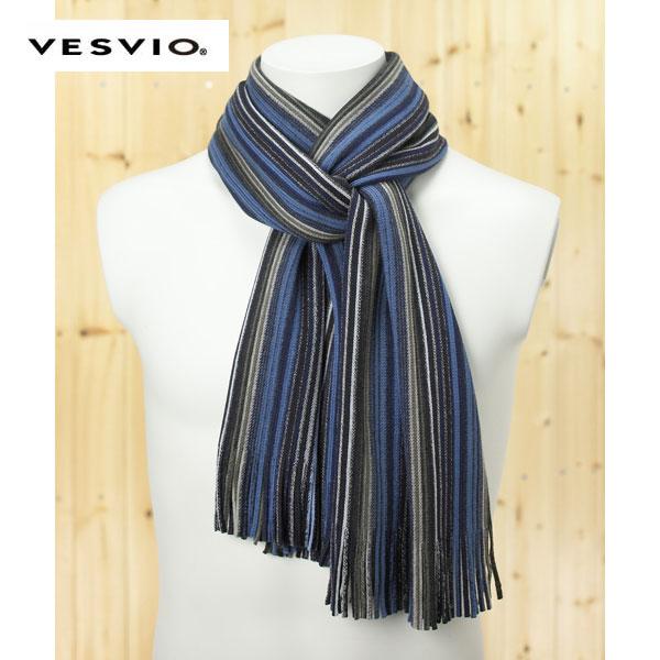 20％OFF VESVIO　ベスビオ　121-56-4805　ラッセルストライプ マフラー メンズ 紳士 ビジネス プレゼント ベスビオ マフラー 121564805 ラセルストライプマフラー プレゼント