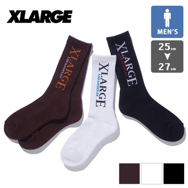 【 XLARGE エクストララージ 】 XL LAX LOGO SOCKS XLARGE XL ロゴ ミドル丈 ソックス 101224054003 / 22AW ※