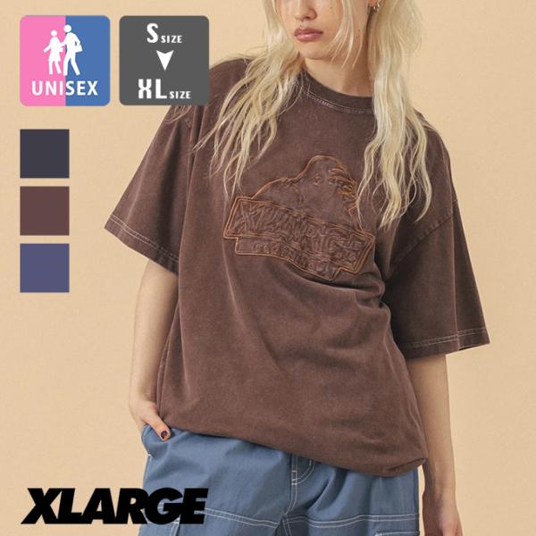 XLARGE エクストララージ CHEMICAL WASH SLANTED OG S/S TEE ケミカル ウォッシュ スランテッド OG ロゴ 半袖 Tシャツ 101252011012 / 2025SUMMER