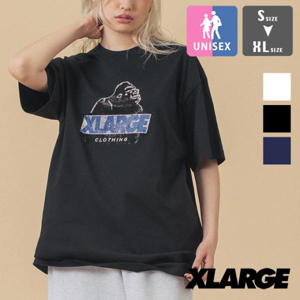 【 XLARGE エクストララージ 】 RHINE STONE SLANTED OG S/S TEE ラインストーン スランテッド OG ロゴ プリント 半袖 Tシャツ 101252011054 / 2025SUMMER