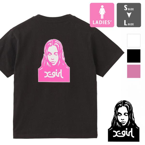 【 X-girl エックスガール 】 FACE S/S TEE フェイス バックプリント 半袖Tシャツ 105251011011 / 2025SUMMER
