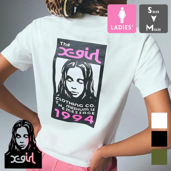 X-girl エックスガール BOX LOGO AND FACE S/S TEE ボックス ロゴ アンド フェイス 半袖Tシャツ 105252011020 / 2025SUMMER